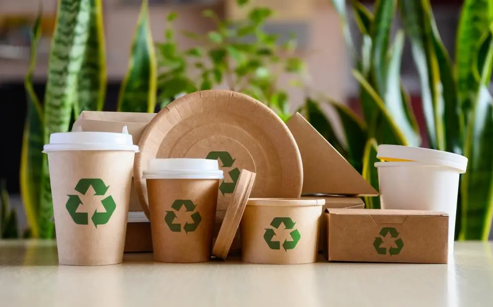 Sortierte Verpackungen als Symbol für die neuen EU-Verpackungsregeln